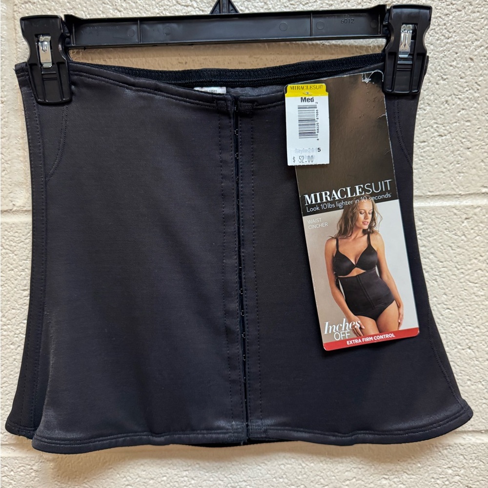 Miraclesuit Black Waist Cincher Size Medium Extra Firm Control NEW